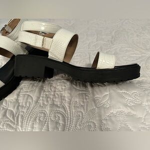 Thick Ankle Straps sandals by Mix No 6 White **Reduced price**